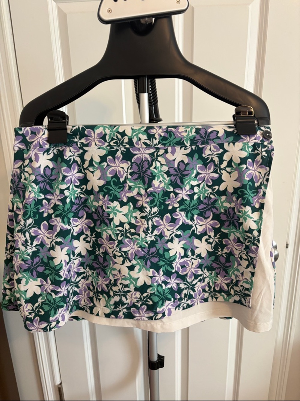 Puma Floral Wrap Skort in Green, Purple & White